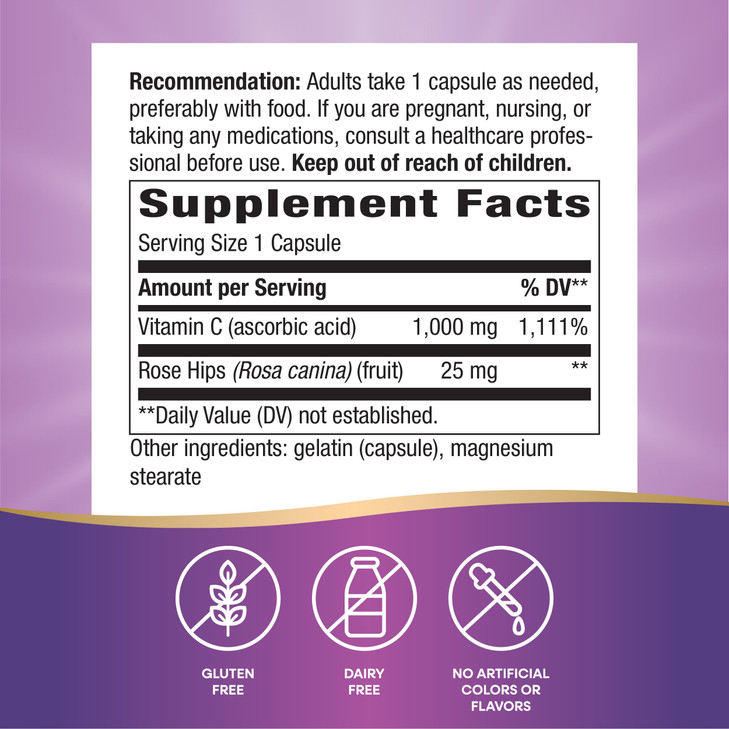 Nature's Way Vitamin C with Rose Hips Extra Strength; 1000 mg per Serving