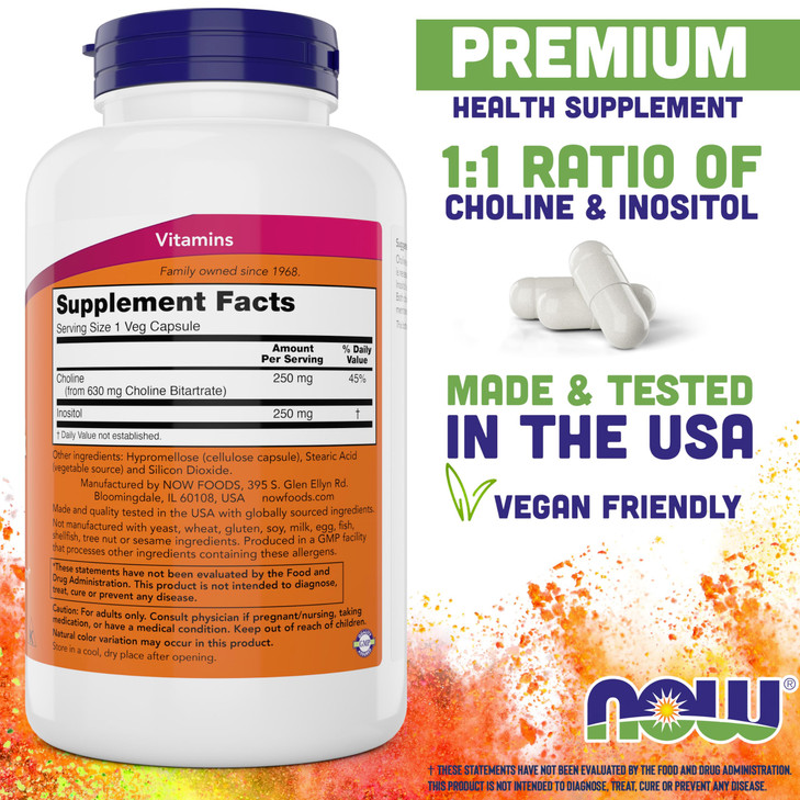 Now Choline & Inositol, 180 Vegetarian Capsules