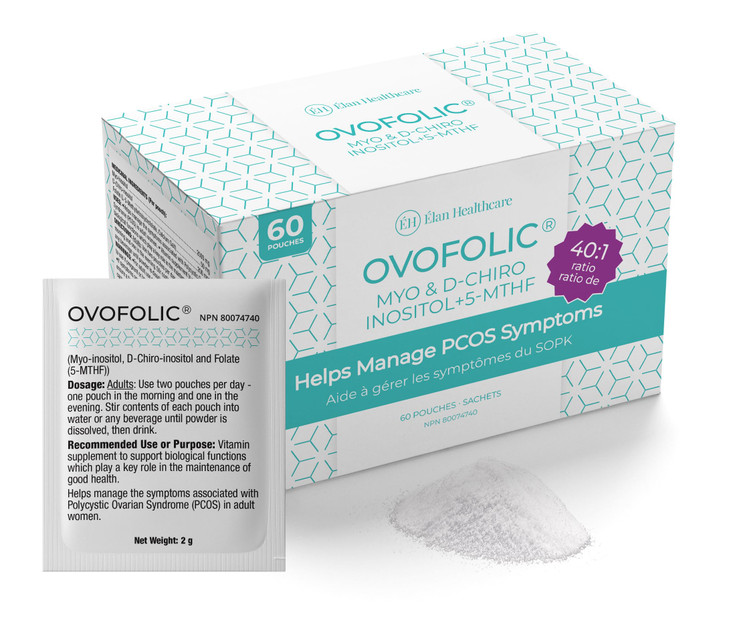 Ovofolic Inositol Supplement - Myo-Inositol and D-Chiro Inositol Plus Active Folate- Ideal 40:1 Ratio - Hormone Balance & Healthy Ovarian Support for
