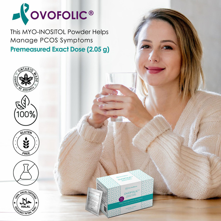 Ovofolic Inositol Supplement - Myo-Inositol and D-Chiro Inositol Plus Active Folate- Ideal 40:1 Ratio - Hormone Balance & Healthy Ovarian Support for