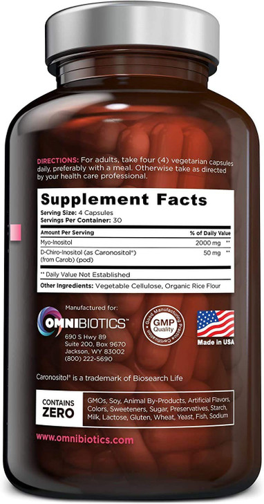 OmniBiotics Myo-Inositol & D-Chiro Inositol Supplement with 40:1 Ratio for Hormone Balance for Women - Women Supplement to Support Reproductive Healt