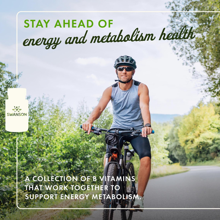 Swanson Vitamin B-100 - Vitamin Supplement Promoting Energy & Metabolism Support - High Potency Formula Supporting Heart Health, Brain Health & Nervo