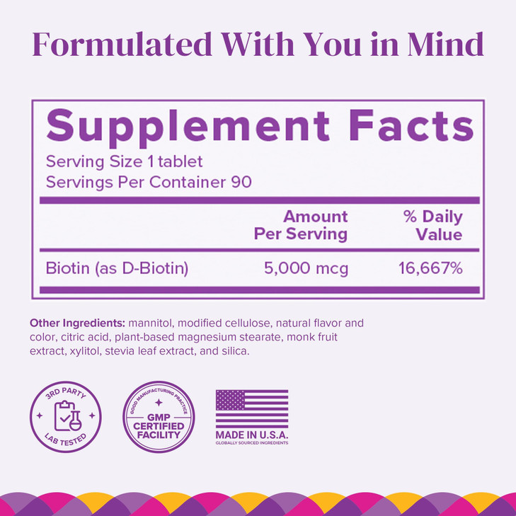 BariMelts Biotin 5000mcg, 90 Fast-Dissolving Tablets (3-Month Supply), Sugar-Free Bariatric Vitamins for Women, Natural Strawberry Flavor?