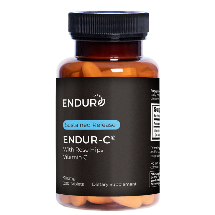 Endur ENDUR-C Vitamin C with Rose HIPS, Supports Collagen Production, Antioxidant Protection & Gentle Digestion, Gluten Free, 500mg (200 Tablets)