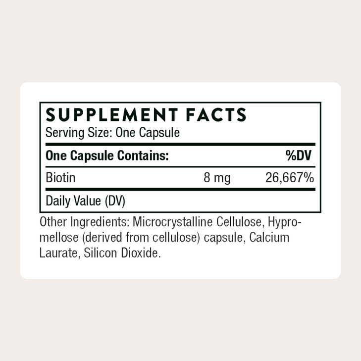 THORNE - Biotin - Vitamin B7 Supplement for Healthy Hair, Nails, Skin & Metabolism* - 60 Capsules