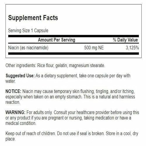 Swanson Niacinamide 500 mg 250 Caps (2 Pack)