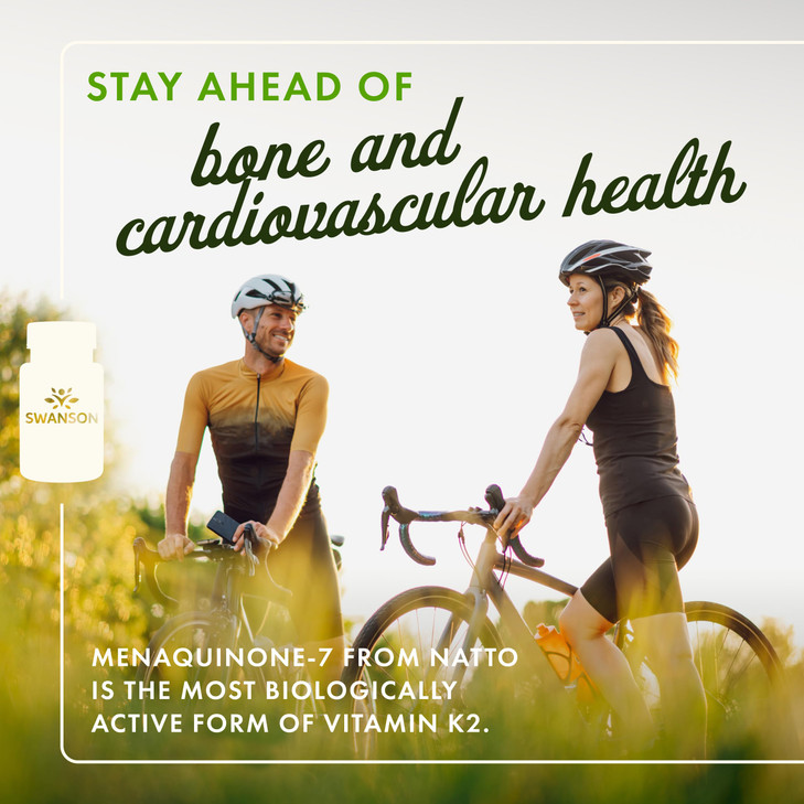 Swanson Natural Vitamin K2 (Menaquinone-7 from Natto) 50 mcg 30 Sgels (4 Pack)