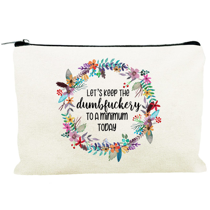 Kimoli Funny Canvas Cosmetic Bag Makeup Bags Cute Travel Bag Birthday Gifts for Women