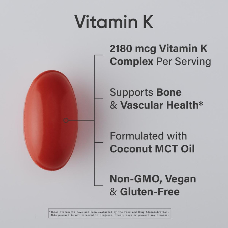 Sports Research Vitamin K Multi-Spectrum - Three Types of Vitamin K: K1, K2 MK-4 & K2 MK-7 - Vegan Friendly, Plantgel Capsule - 60 softgels