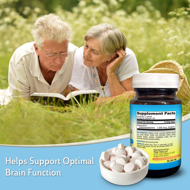 Natural Health Goodies Vitamin B12 Methylcobalamin 1000 mcg Vegan Sublingual Chewable Lozenges