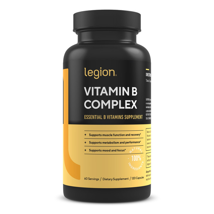 LEGION Vitamin B-Complex (120 Capsules) - Vitamin B Complex with Choline and Inositol Supports Mood & Liver Function - Vegan B Complex Vitamins Suppo