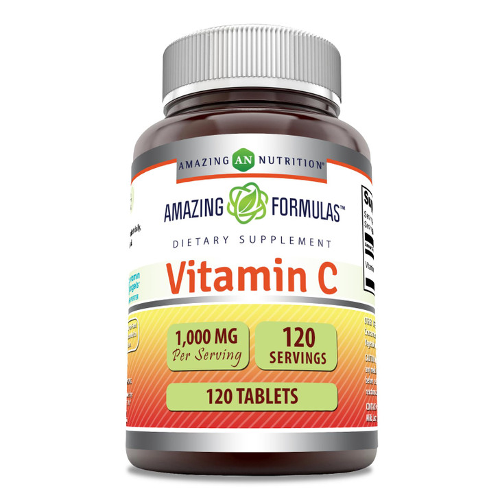 Amazing Formulas Vitamin C Supplement | 1000 Mg Per Serving | Tablets | Non-GMO | Gluten-Free | Made in USA (Pack of 1, 120 Count)