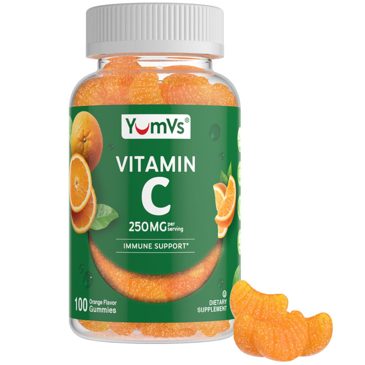 Vitamin C Gummies for Adults - 250 mg Yummy Vitamin C Gummy - VIT C Gummies - Immune Support Supplement -Orange Flavored Kosher, Halal, Gluten Free (