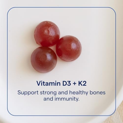 Trace Minerals Vitamin D3 + K2 Gummies - Bioavailable Vitamin Blend for Bone, Heart & Immune System Support - High-Potency - Plant-Based - Gluten-Fre