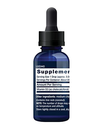 Life Extension Liquid Vitamin D3, 50 mcg (2000 IU), Immune System Support, Bone Health, Whole-Body Health, unflavored, Gluten-Free, Non-GMO, 29.57 ml