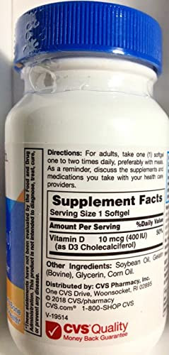 CVS Health Vitamin D3 Softgels 400IU, 100CT
