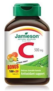 Jamieson Vitamin C Chewable 500 mg - Citrus Fruit, 120 tabs Bonus