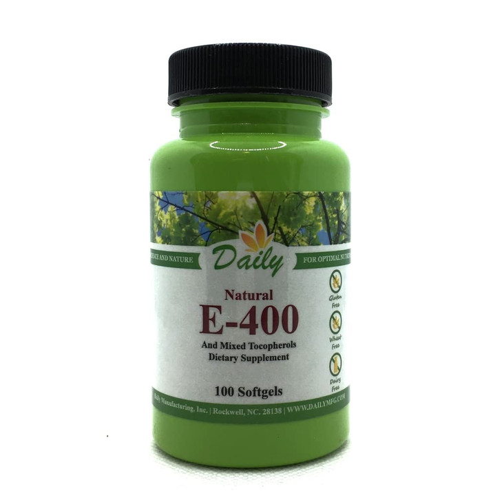 Daily Manufacturing All Natural Vitamin E-400 IU (268 mg) 100 softgels