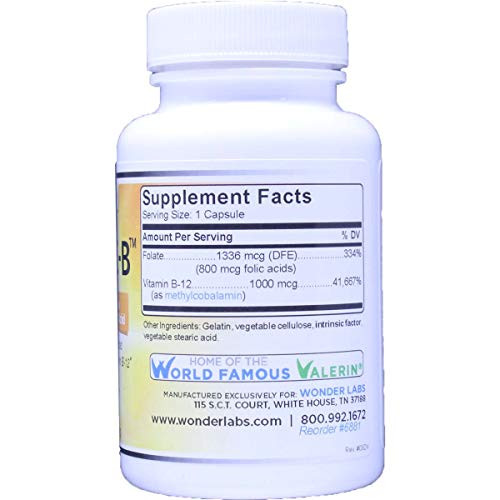 Wonder Laboratories Intrinsic Factor with Folic Acid and Vitamin B-12 1000mcg - 120 Capsules