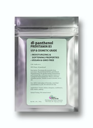 Talsen Chemicals Provitamin B5 Powder dl-Panthenol DIY Panthenol Solution and Panthenol for Hair and Skin Moisturizer (1 Ounce / 28 Gram)