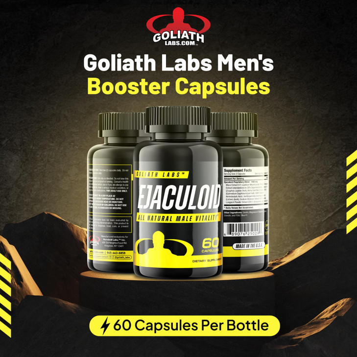 Goliath Labs Men's Gym Performance Booster Capsules [60 Veg Capsules/Bottle] Natural Strength Gainer Pills for - Supports Muscle Growth and Energy -