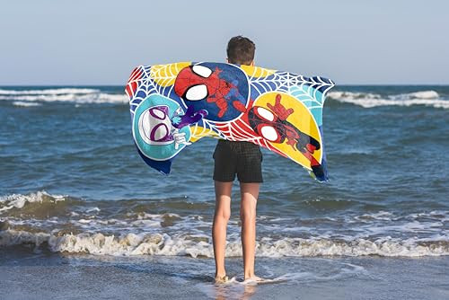 Jay Franco Marvel Spidey & His Amazing Friends Bath Pool Beach Towel - Kids Super Soft & Absorbent 100% Cotton Towel with Ghost Spider and Miles Mora