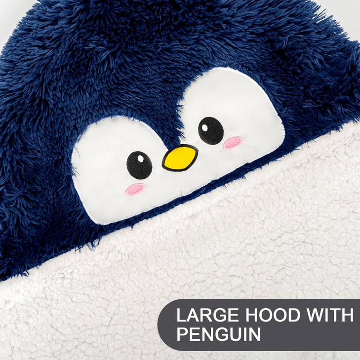 Penguin Wearable Hooded Blanket for Adults  Super Soft Warm Cozy Plush Flannel Fleece & Sherpa Hoodie Throw Cloak Wrap - Penguin Gifts for Women Adu