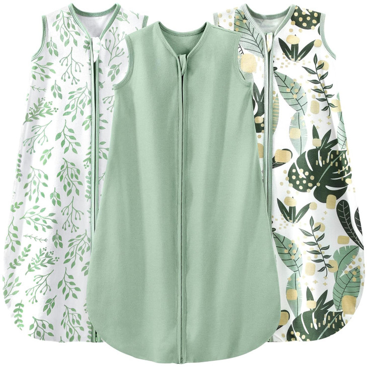 Yoofoss Baby Sleep Sack 6-12 Months Wearable Blanket for Babies 100% Organic Cotton 2-Way Zipper TOG 0.5 Toddler Sleeping Sack 3 Pack, Soft Lightweig