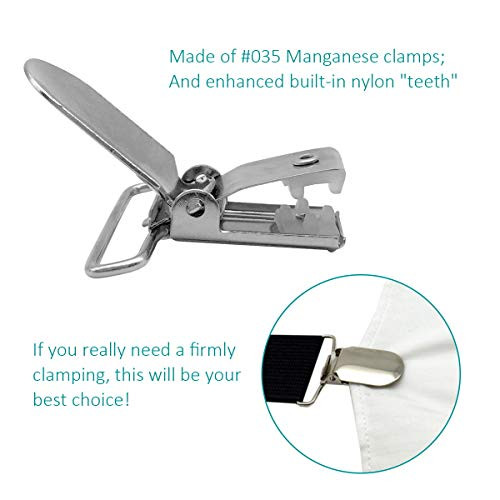 RayTour 20-Piece Men's Suspender Clips: Heavy Duty Bed Sheet Fasteners and Straps Holder