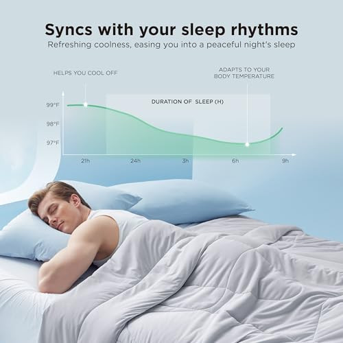 Bedsure Cooling Comforter King Size - Cooling Blankets for Hot Sleepers, Lightweight Comforter for Summer with Dual-Sided Cool Tech, Soft Breathable