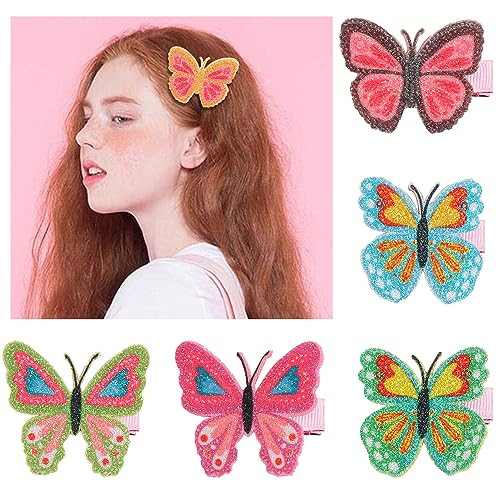 6Pcs Butterfly Hair Clips No Bend Hair Clips Duckbill Hair Clip for Women Girls Kids No Slip Snap Alligator Hair Barrettes Hair Accessories for Thin