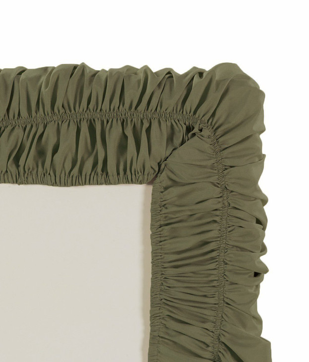 Fancy Collection Queen - King Easy Fit Bed Ruffle Wrap Around Elastic Bed Skirt with 17" Drop New Easy Install Solid Sage Green