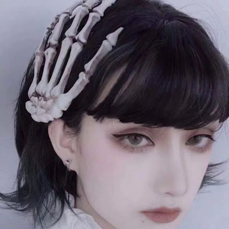 Halloween Hair Clips 1PCS Skeleton Hand Bone Claw Clips Punk Rock Hair Barrette Horror Skeleton Big Hair Clip Zombie Bone Hairpin for Women Girls Cos