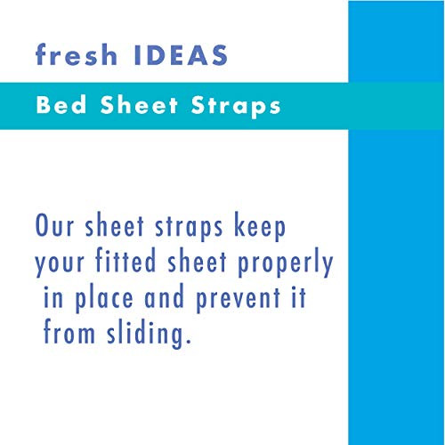 Levinsohn Fresh Ideas Bed Sheet Straps, For Use With All Fitted Sheet Sizes, 4-Pack, White