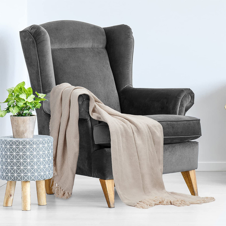 Americanflat 50x60 Throw Blanket - Soft and Breathable Cotton Throw Blanket for Couch, Bed, Chair - Decorative Blankets Perfect for Home, Office, or