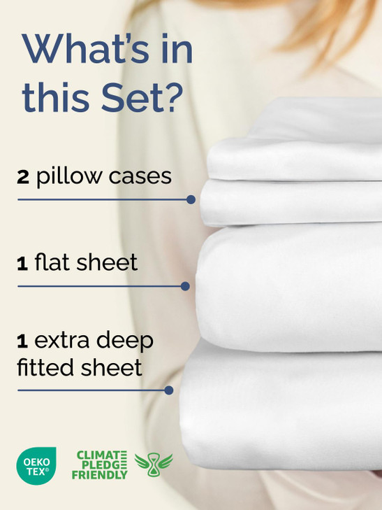 Extra Deep Pocket Queen Sheet Set - 4 Piece Breathable & Cooling Bed Sheets - Hotel Luxury Sheet Set - Ultra Soft, Wrinkle Free & Comfy - Easily Fits
