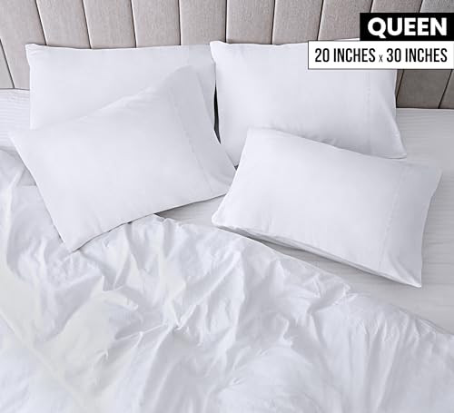 Utopia Bedding Queen Pillow Cases - 4 Pack - Envelope Closure - Soft Brushed Microfiber Fabric - Shrinkage and Fade Resistant Pillow Covers Queen Siz