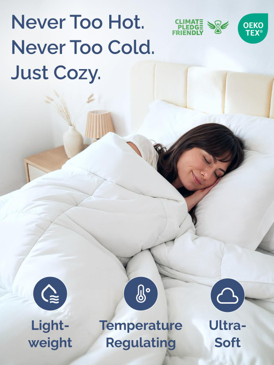 King Size, White Alternative Down Comforter - Warm, Lightweight & Breathable Hotel Quality Bedding Set for Men, Women, Kids and Teens - All Season Ov