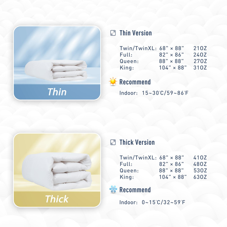 sunflower Down Alternative King Size Lightweight 100% Cotton Shell Bedding King Comforter Blanket for Hot Sleepers 88"x104" with Corner Tabs Soft Bre