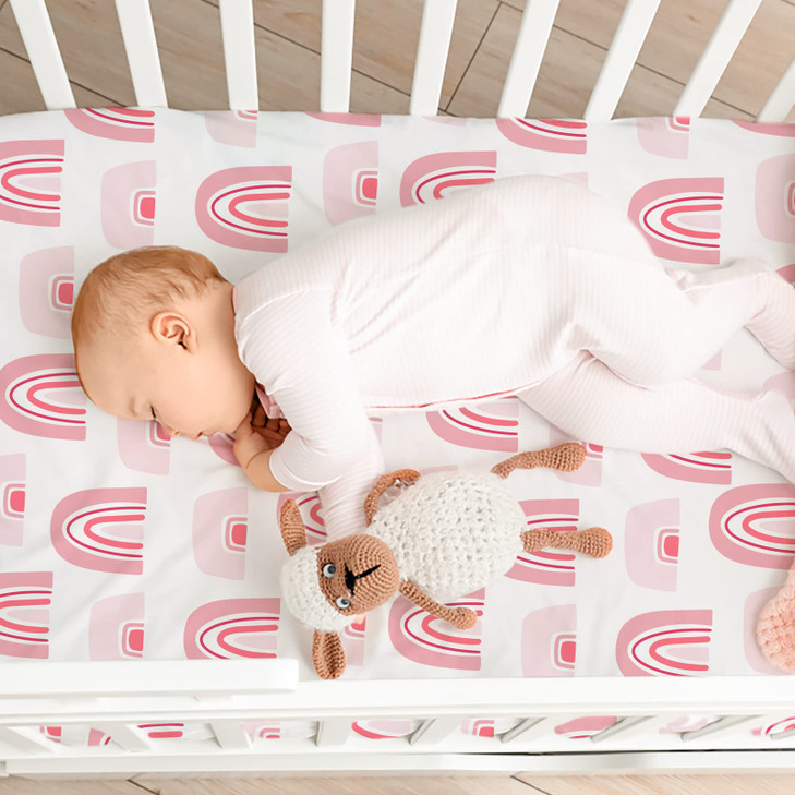 Gllquen Baby Bassinet Sheets 4 Pack, Breathable Cozy Fitted Mattress Sheet, Elastic Travel Crib Fashionable Floral Pattern, Standard Cradle Safe Shee