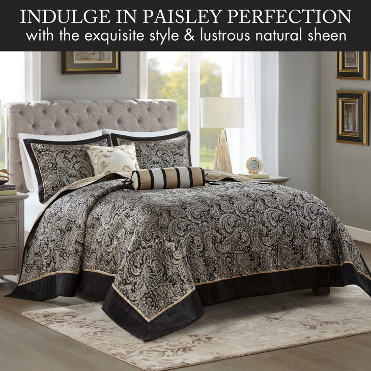Madison Park Aubrey Reversible Quilted Bedspread Set, Solid Reverse Summer Breathable, Lightweight All Season Bedding Layer, Matching Shams, Bedsprea