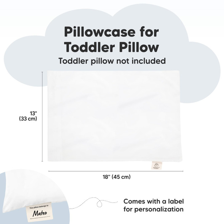 KeaBabies Toddler Pillowcase 13"x18" - Organic Cotton Toddler Pillowcase for Kids, Boys, Girls, Soft & Durable Cotton Cover for Miniature Sleepy Pill