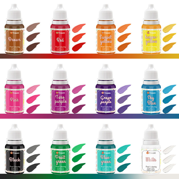 Food Coloring Liquid Set,12 Colors x10ml Food Grade Vibrant Food Dye Concentrated Liquid Coloring for Cake Decorating,Baking,Easter Eggs,Fondant,Icin