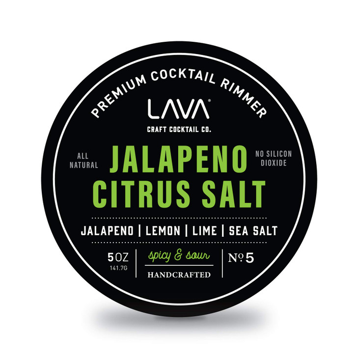 LAVA Premium Jalapeno Citrus Margarita Salt Cocktail Rimmer, All Natural Spicy Margarita Rimmer Salt, Sea Salt Rocks, Real Lime, No Silicon Dioxide,