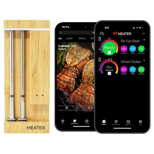 MEATER Pro Duo: Wireless Smart Meat Thermometer | 1000°F High Heat Resistance | Long Range | Dual Probes | Six Sensors | BBQ, Oven, Grill, Smoker, Ai