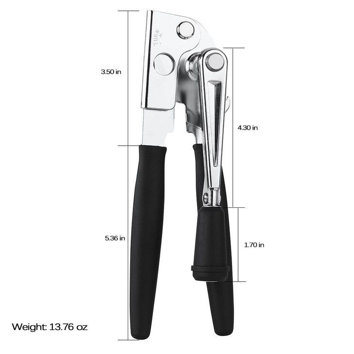 Manual Can Opener,Easy-Grip Hand Crank Can Opener for Seniors & Arthritis - Ergonomic Manual Opener, Heavy Duty for Large Cans, Safe & Comfortable Us