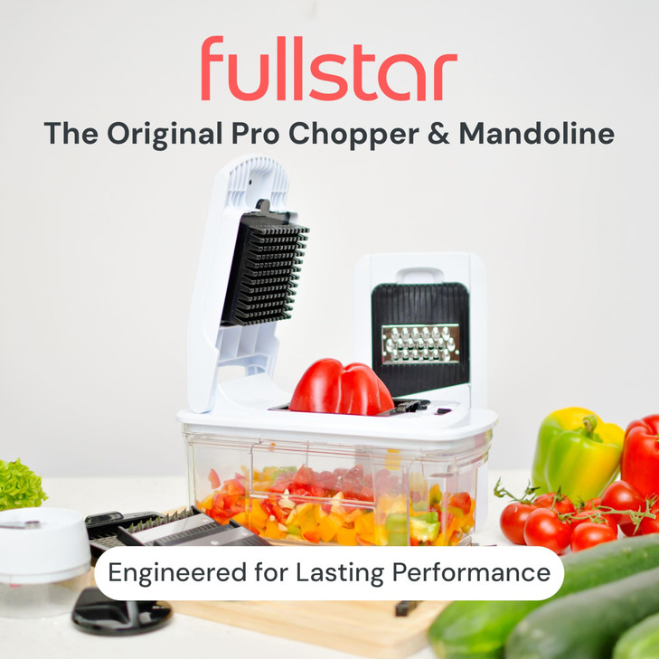 Fullstar XL Vegetable Chopper & Mandoline Slicer  Vegetable, Onion, Potato, Food, Veggie & Fruit Slicer, Dicer & Spiralizer with Pull-Out Catch Tray