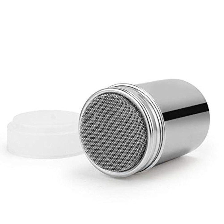 Stainless Steel Chocolate Shaker Icing Sugar Powder Cocoa Flour Coffee Sifter Cooking Tools Lid Chocolate Shaker Cocoa Flour Chocolate Coffee Sifter