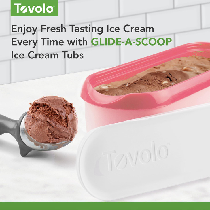 Tovolo Ice Cream Containers for Homemade Ice Cream Flamingo Pink, Glide A Scoop Ice Cream Tub for Reusable Ice Cream, 1.5 Quart BPA Free Insulated Fr