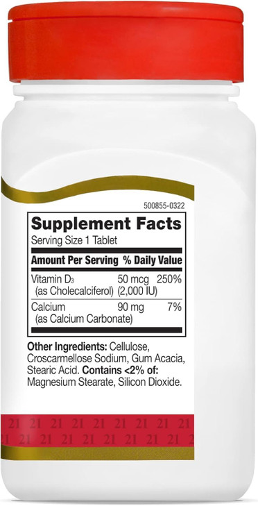 21st Century D3 2000 IU Tablets, 110 Count